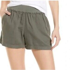 Faherty Arlie Day Short Surplus Green Tencel/Linen Blend Women's Shorts Sz L